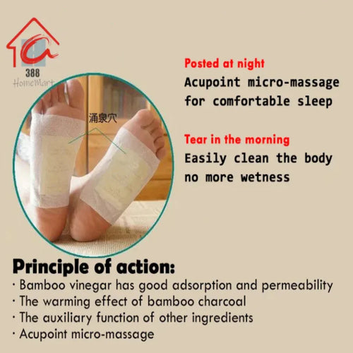 100% Merbal & Gentle Ingredient Detox Foot Pads (1 BOX = 20 PATCHES-BUY 1 GET 3 FREE)